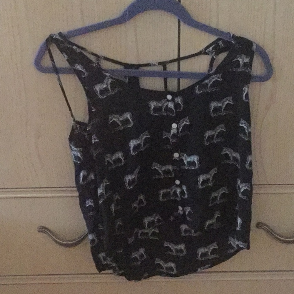 AEROPOSTALE top. Black/white with zebras